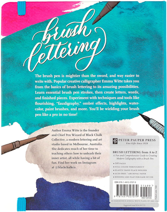 Brush Lettering From A to Z hardcover book by Emma Witte