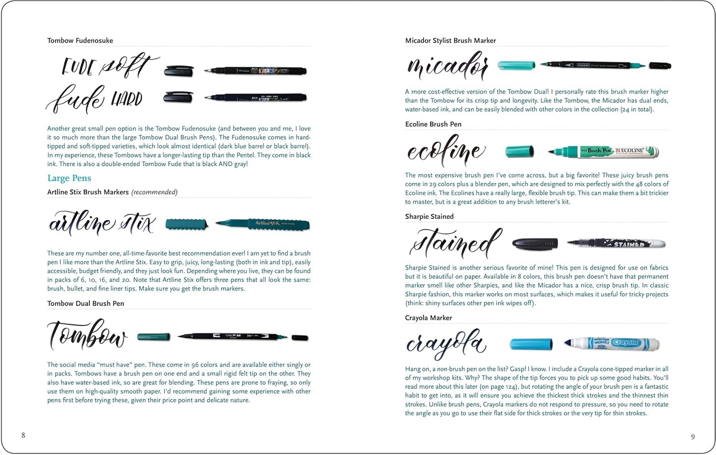 Brush Lettering From A to Z hardcover book by Emma Witte