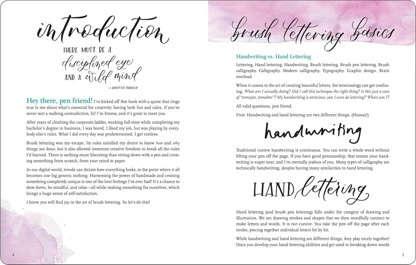 Brush Lettering From A to Z hardcover book by Emma Witte
