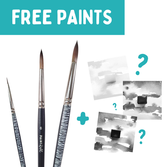 Set of Paint Wild watercolour brushes + 3 FREE MYSTERY COLOURS