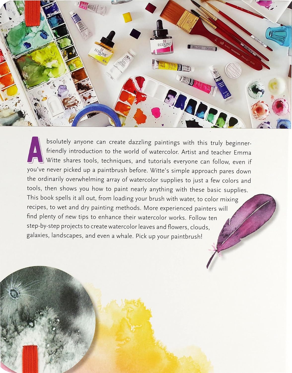 [SIGNED] Watercolor for Beginners hardcover book by Emma Witte